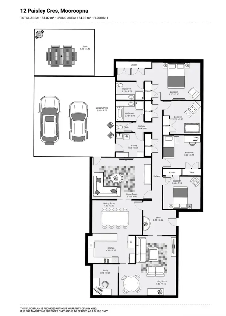 Floorplan of Homely house listing, 12 Paisley Crescent, Mooroopna VIC 3629