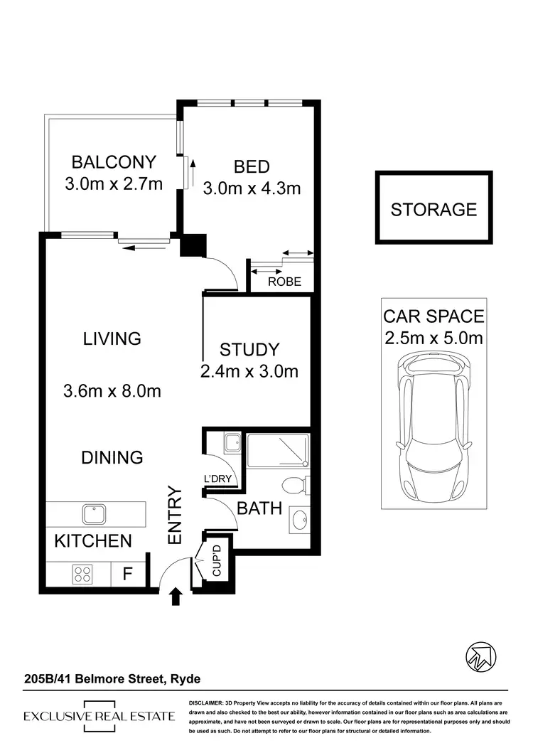 Floorplan of Homely apartment listing, B205/41-45 Belmore Street, Ryde NSW 2112