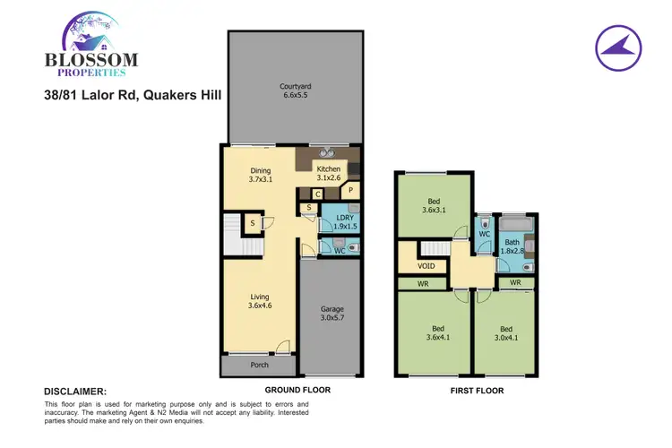 Floorplan of Homely townhouse listing, unit 38/81 Lalor Road, Quakers Hill NSW 2763
