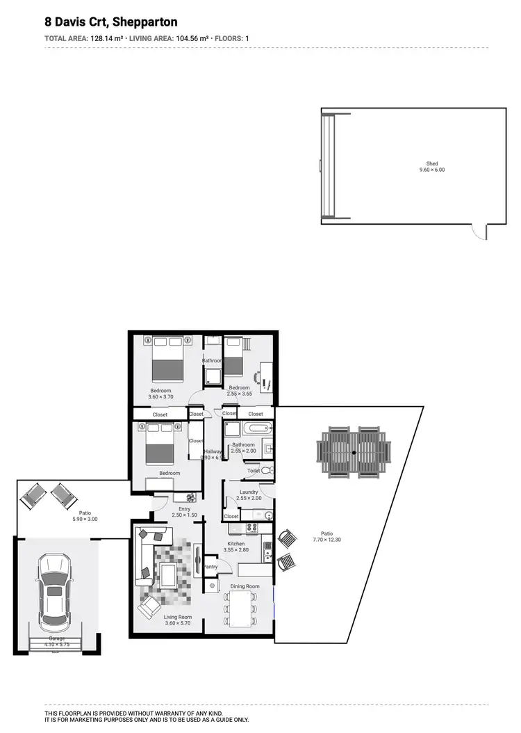 Floorplan of Homely house listing, 8 Davis Court, Shepparton VIC 3630