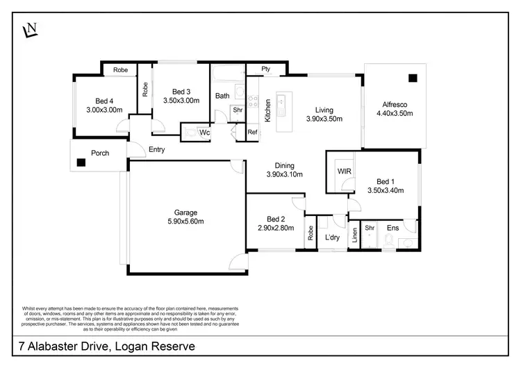 Floorplan of Homely house listing, 7 Alabaster Drive, Logan Reserve QLD 4133