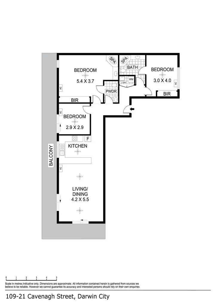 Floorplan of Homely apartment listing, 109/21 Cavenagh Street, Darwin City NT 800