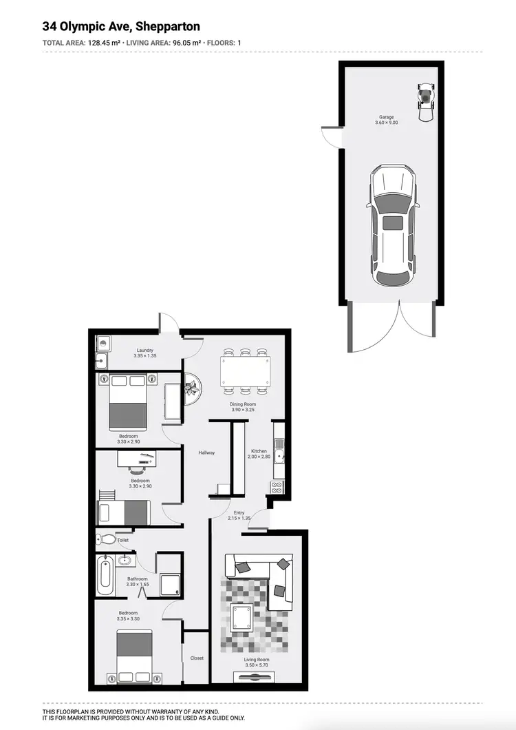 Floorplan of Homely house listing, 34 Olympic Avenue, Shepparton VIC 3630