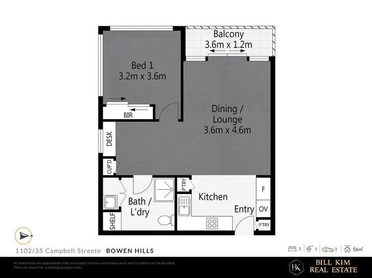 Floorplan of Homely apartment listing, 1102/35 Campbell Street, Bowen Hills QLD 4006