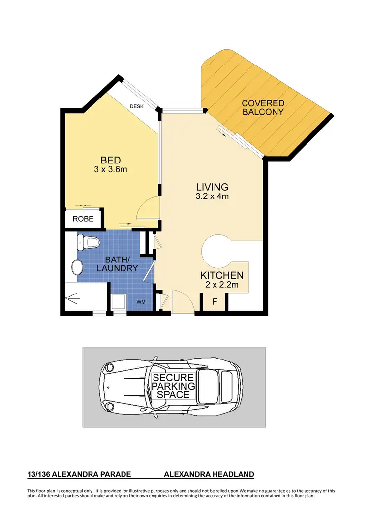 Floorplan of Homely unit listing, 13/136-138 Alexandra Parade, Alexandra Headland QLD 4572