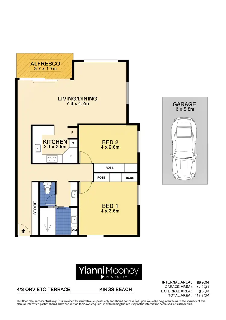 Floorplan of Homely apartment listing, 4/3 Orvieto Terrace, Kings Beach QLD 4551