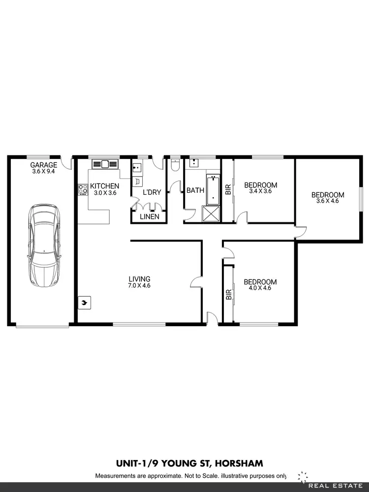 Floorplan of Homely block of units listing, 1-3/9 Young Street, Horsham VIC 3400