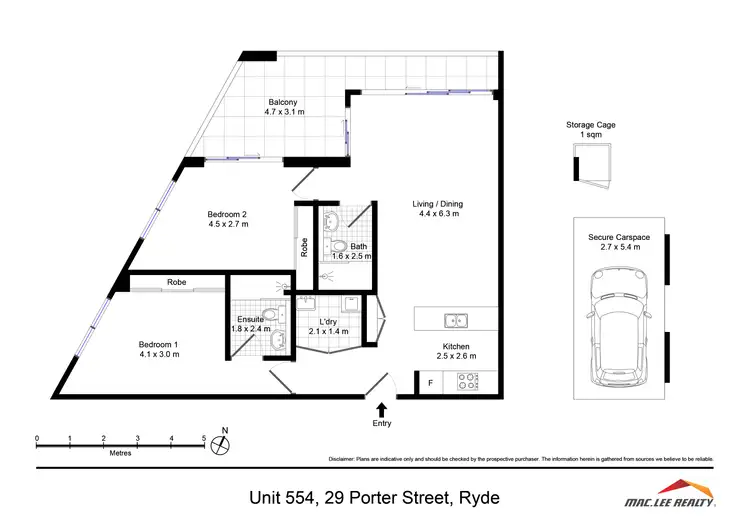 Floorplan of Homely apartment listing, 554/29 Porter Street, Ryde NSW 2112