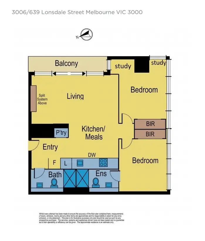 Floorplan of Homely apartment listing, 3006/639 Lonsdale Street, Melbourne VIC 3000