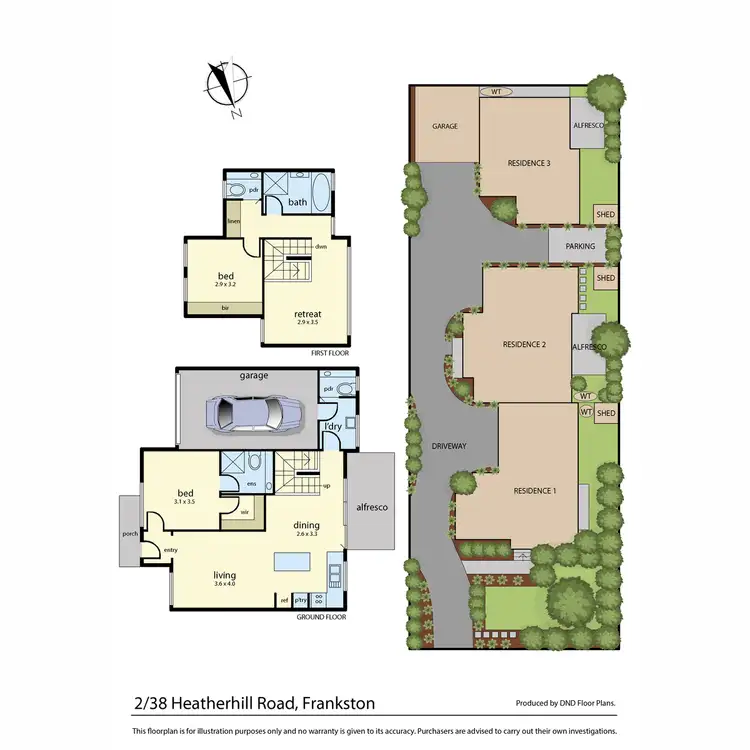 Floorplan of Homely townhouse listing, 2/38 Heatherhill Road, Frankston VIC 3199