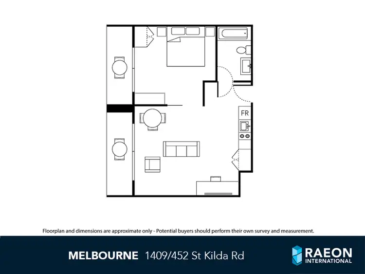 Floorplan of Homely apartment listing, 1409/452 St Kilda Rd, Melbourne VIC 3004