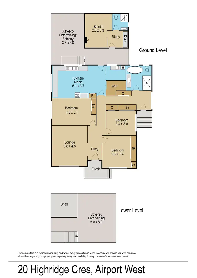 Floorplan of Homely house listing, 20 Highridge Crescent, Airport West VIC 3042