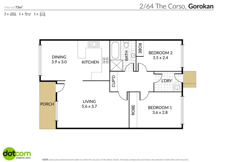Floorplan of Homely villa listing, 2/64 The Corso, Gorokan NSW 2263