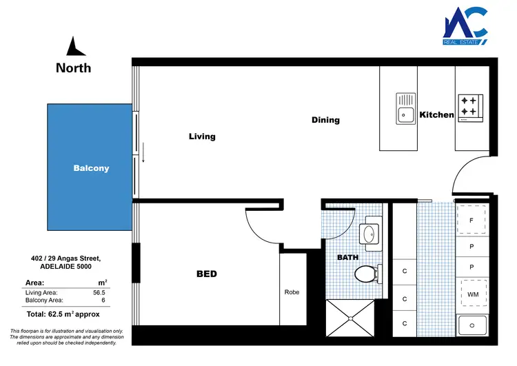 Floorplan of Homely apartment listing, 402/29 Angas Street, Adelaide SA 5000