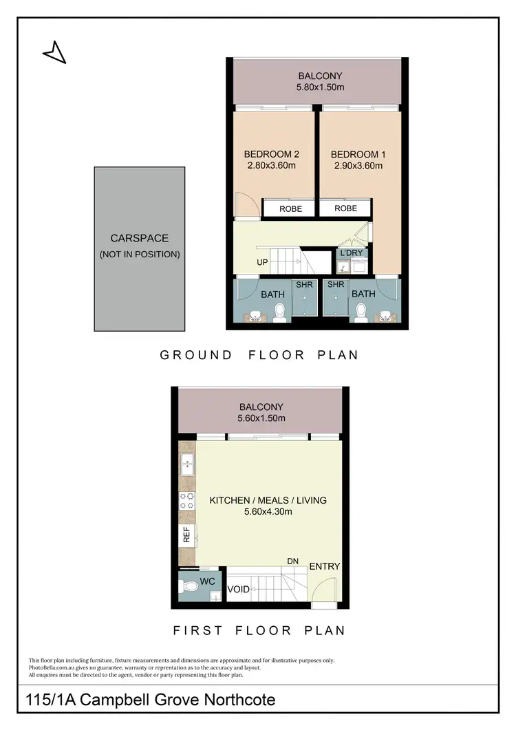 Floorplan of Homely townhouse listing, 115/1A Campbell Grove, Northcote VIC 3070