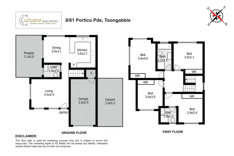 Floorplan of Homely townhouse listing, 8/61-63 Portico Parade, Toongabbie NSW 2146