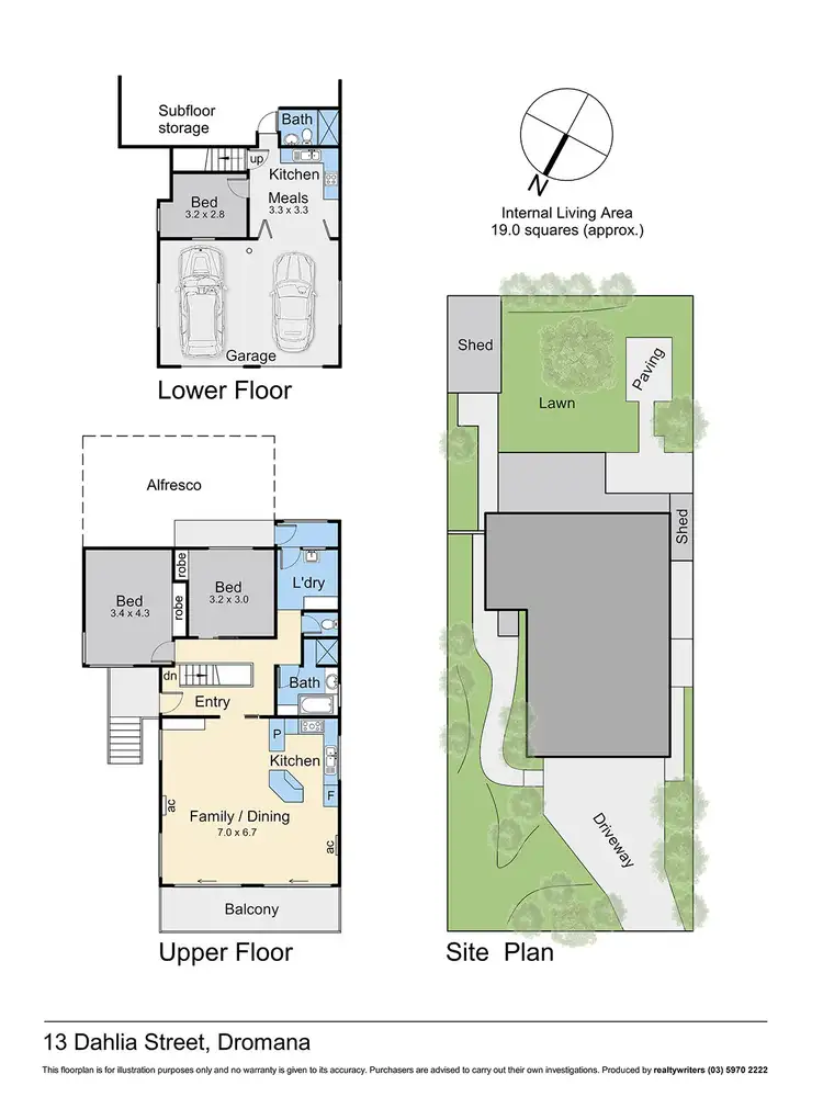 Floorplan of Homely house listing, 13 Dahlia Street, Dromana VIC 3936