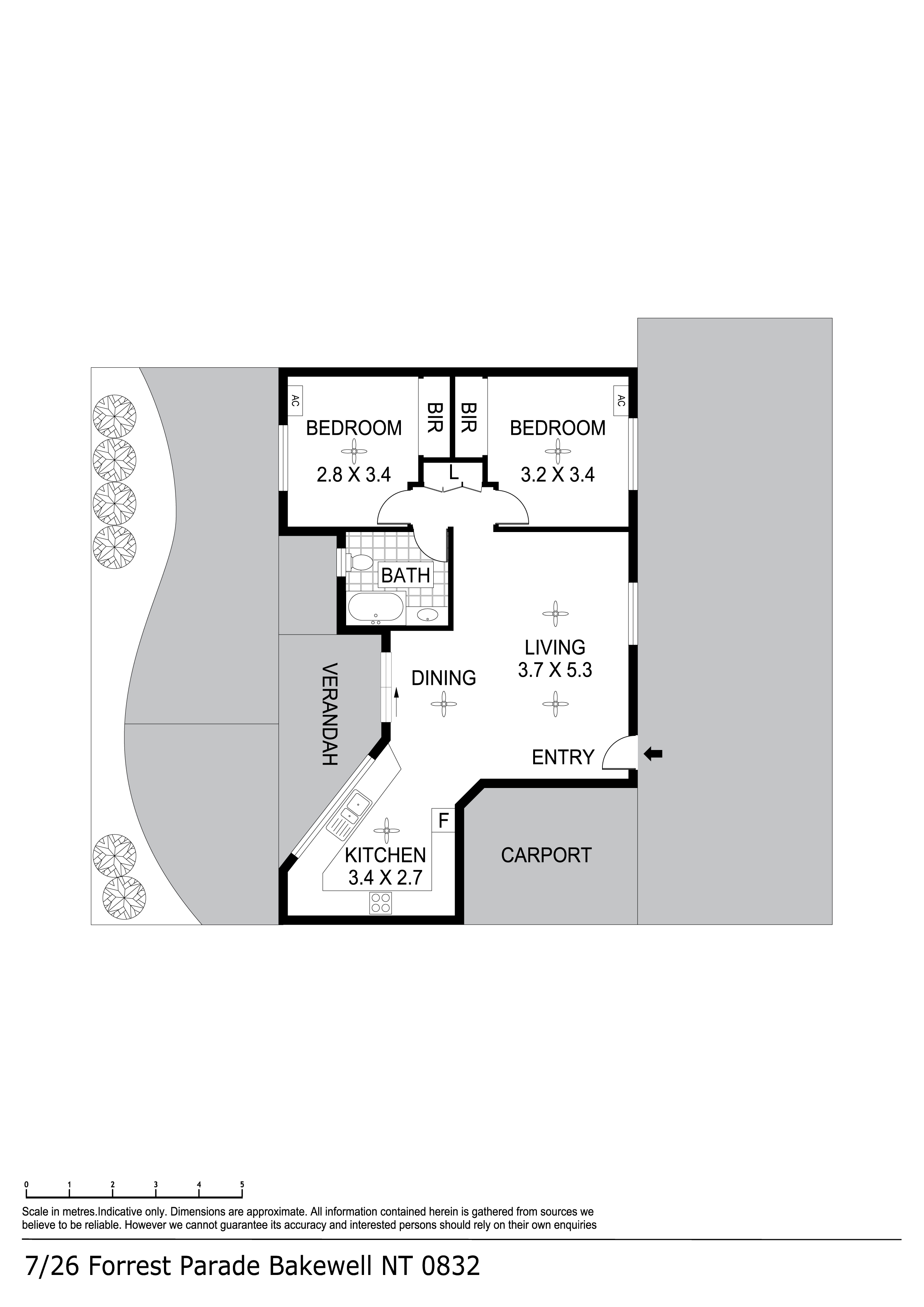 Floorplan of Homely unit listing, 7/26 Forrest Parade, Bakewell NT 832