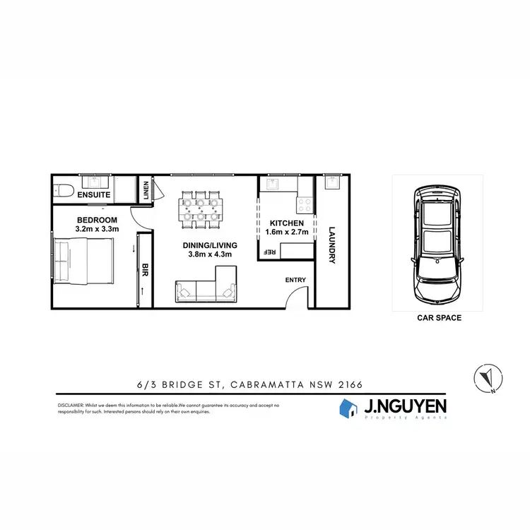 Floorplan of Homely apartment listing, 6/3 Bridge Street, Cabramatta NSW 2166