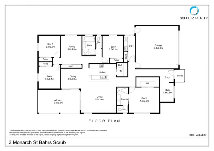 Floorplan of Homely house listing, 3 Monarch Court, Bahrs Scrub QLD 4207