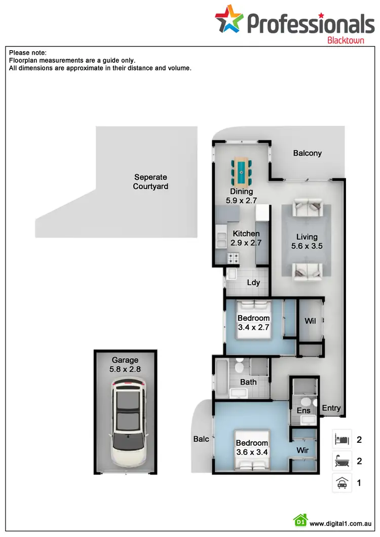 Floorplan of Homely apartment listing, 9/8 Hainsworth Street, Westmead NSW 2145