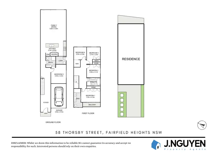 Floorplan of Homely semi-detached listing, 58 Throsby Street, Fairfield Heights NSW 2165
