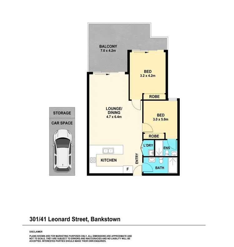 Floorplan of Homely apartment listing, 301/41 Leonard Street, Bankstown NSW 2200