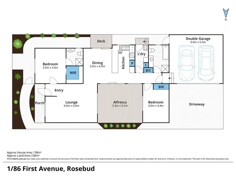 Floorplan of Homely unit listing, 1/86 First Avenue, Rosebud VIC 3939