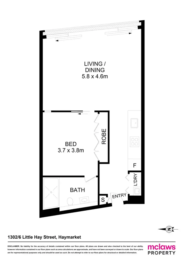 Floorplan of Homely apartment listing, 1302/6 Little Hay Street, Haymarket NSW 2000