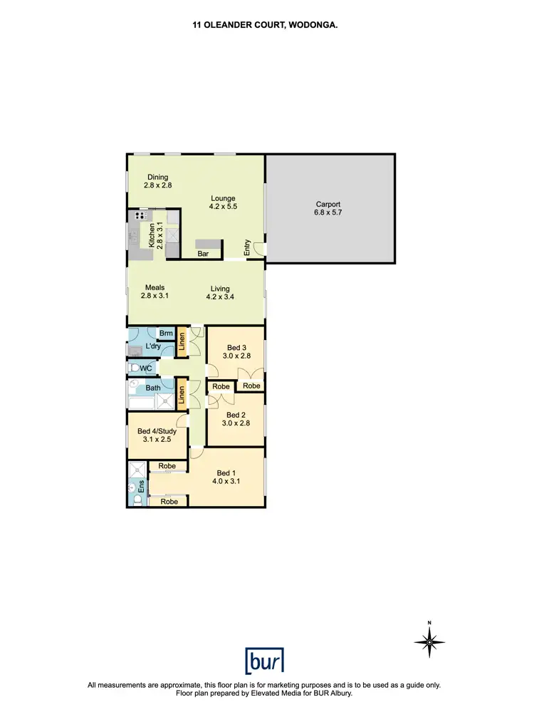 Floorplan of Homely house listing, 11 Oleander Court, Wodonga VIC 3690