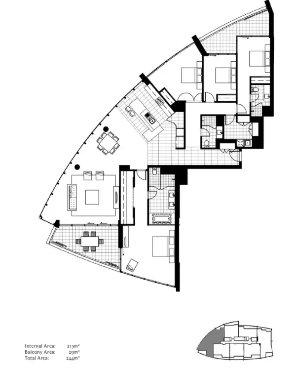 Floorplan of Homely apartment listing, 705/96 Bow River Crescent, Burswood WA 6100
