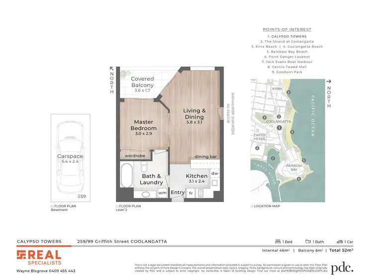 Floorplan of Homely unit listing, 259/99 Griffith Street 'Calypso', Coolangatta QLD 4225