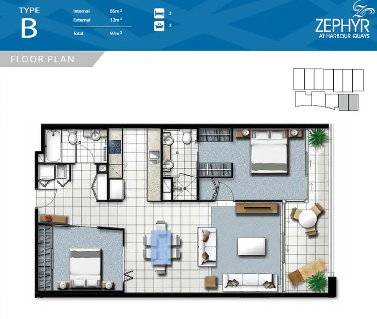 Floorplan of Homely apartment listing, 802/15 Compass Drive, Biggera Waters QLD 4216