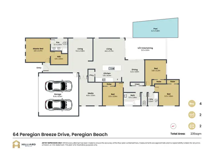 Floorplan of Homely house listing, 64 Peregian Breeze Drive, Peregian Beach QLD 4573