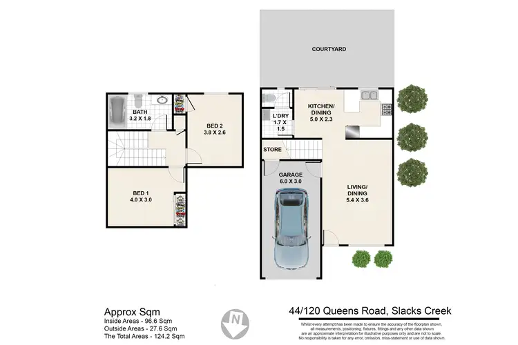 Floorplan of Homely townhouse listing, 44/120 Queens Road, Slacks Creek QLD 4127