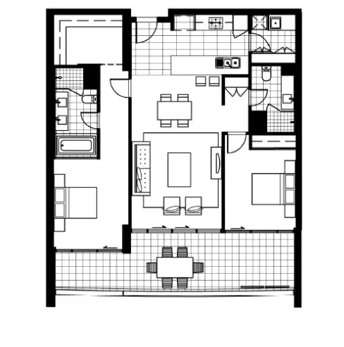 Floorplan of Homely apartment listing, 1502/96 Bow River Crescent, Burswood WA 6100