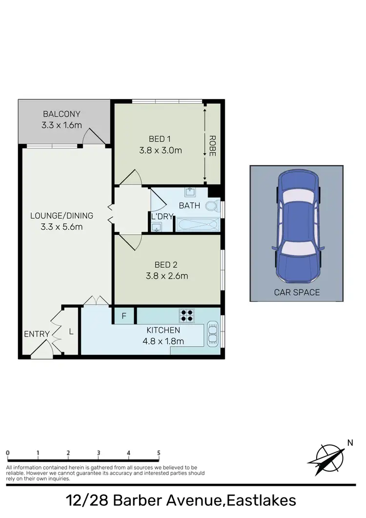 Floorplan of Homely apartment listing, 12/28 Barber Avenue, Eastlakes NSW 2018