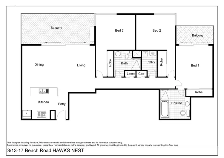 Floorplan of Homely apartment listing, 3/13-17 Beach Road, Hawks Nest NSW 2324