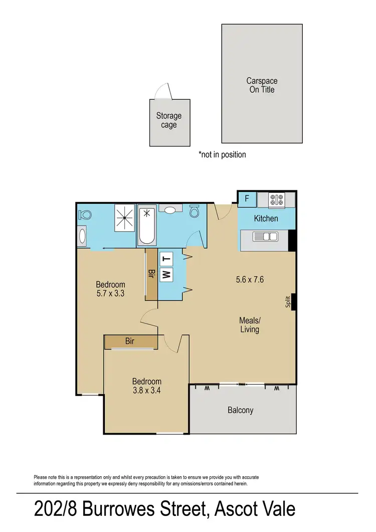 Floorplan of Homely apartment listing, 202/8 Burrowes Street, Ascot Vale VIC 3032