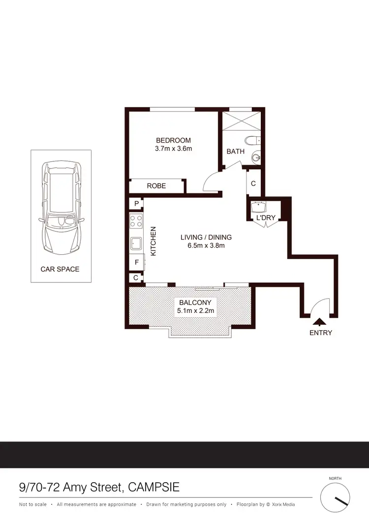 Floorplan of Homely apartment listing, 9/70-72 Amy St, Campsie NSW 2194