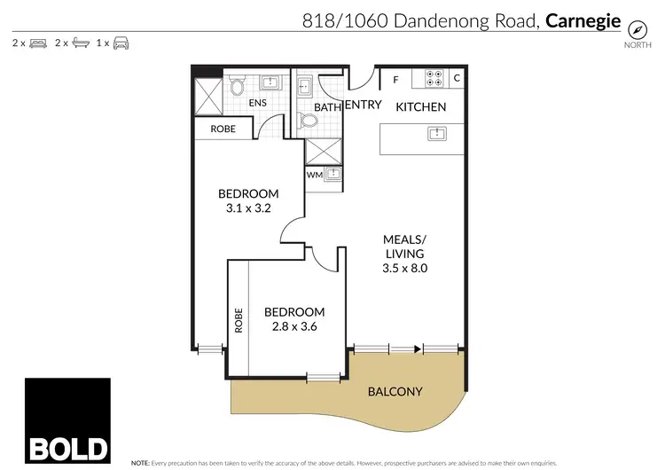 Floorplan of Homely apartment listing, 818/1060 Dandenong Road, Carnegie VIC 3163