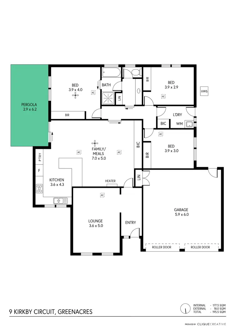 Floorplan of Homely house listing, 9 Kirkby Circuit, Greenacres SA 5086
