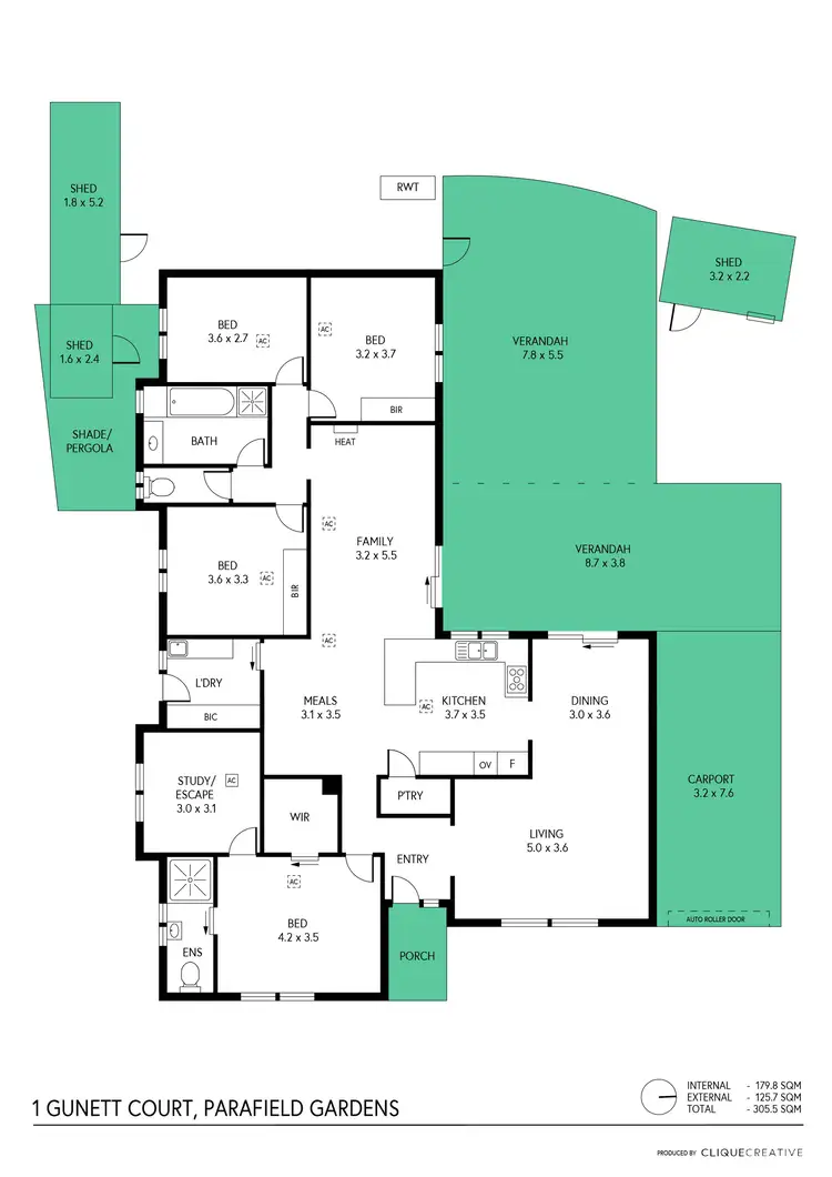 Floorplan of Homely house listing, 1 Gunett Court, Parafield Gardens SA 5107
