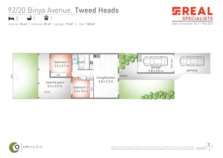 Floorplan of Homely villa listing, 92/20 Binya Avenue 'Kirra Shores', Tweed Heads NSW 2485