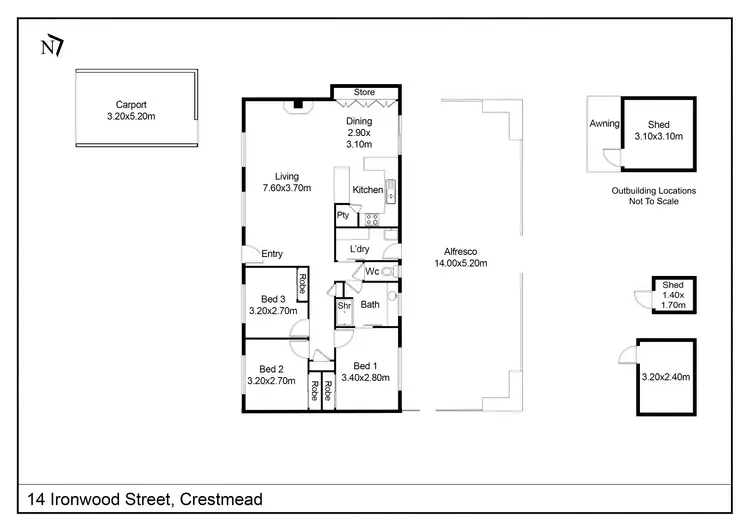 Floorplan of Homely house listing, 14 Ironwood Street, Crestmead QLD 4132