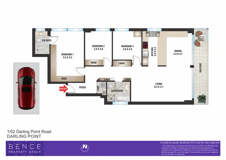 Floorplan of Homely apartment listing, 1/52 Darling Point Road, Darling Point NSW 2027