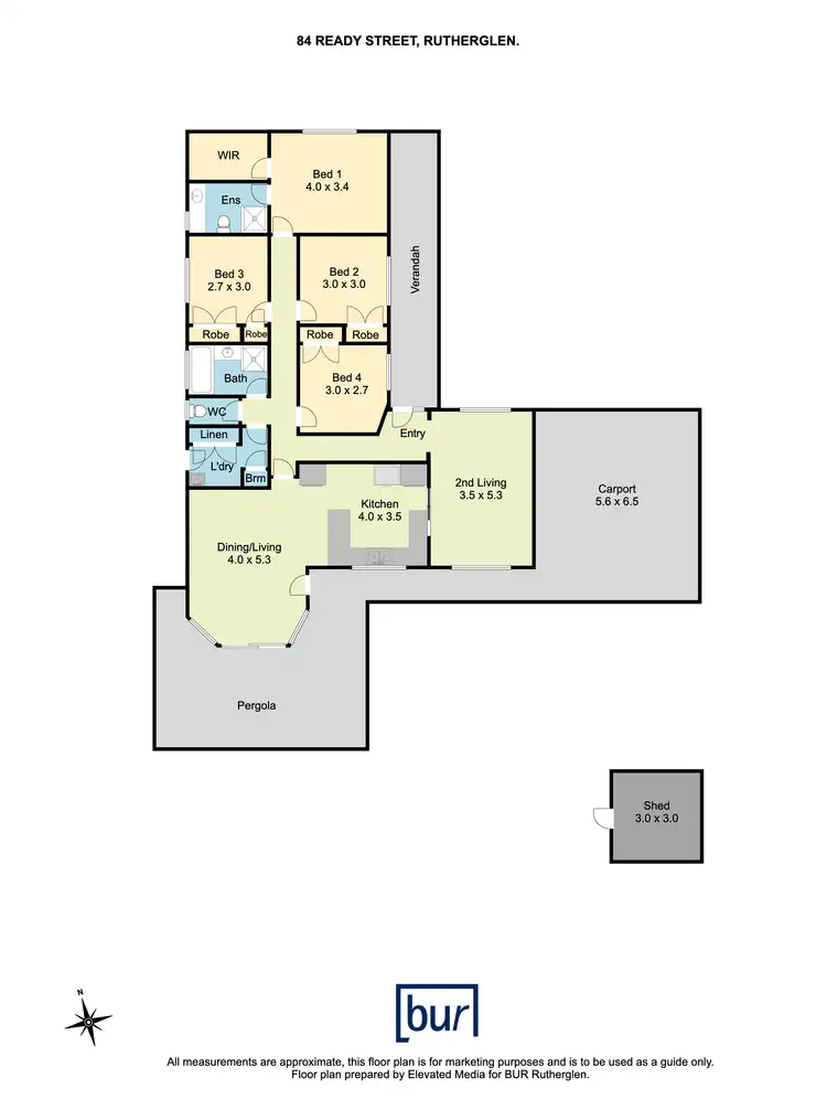 Floorplan of Homely house listing, 84 Ready Street, Rutherglen VIC 3685