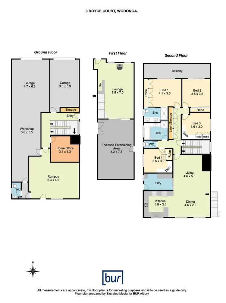 Floorplan of Homely house listing, 3 Royce Court, Wodonga VIC 3690