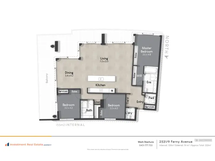 Floorplan of Homely apartment listing, 2531/9 Ferny Avenue, Surfers Paradise QLD 4217