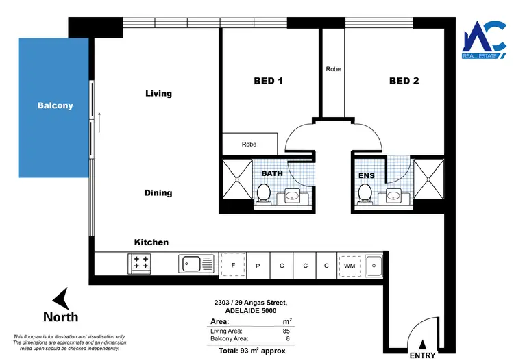 Floorplan of Homely apartment listing, 2303/29 Angas Street, Adelaide SA 5000